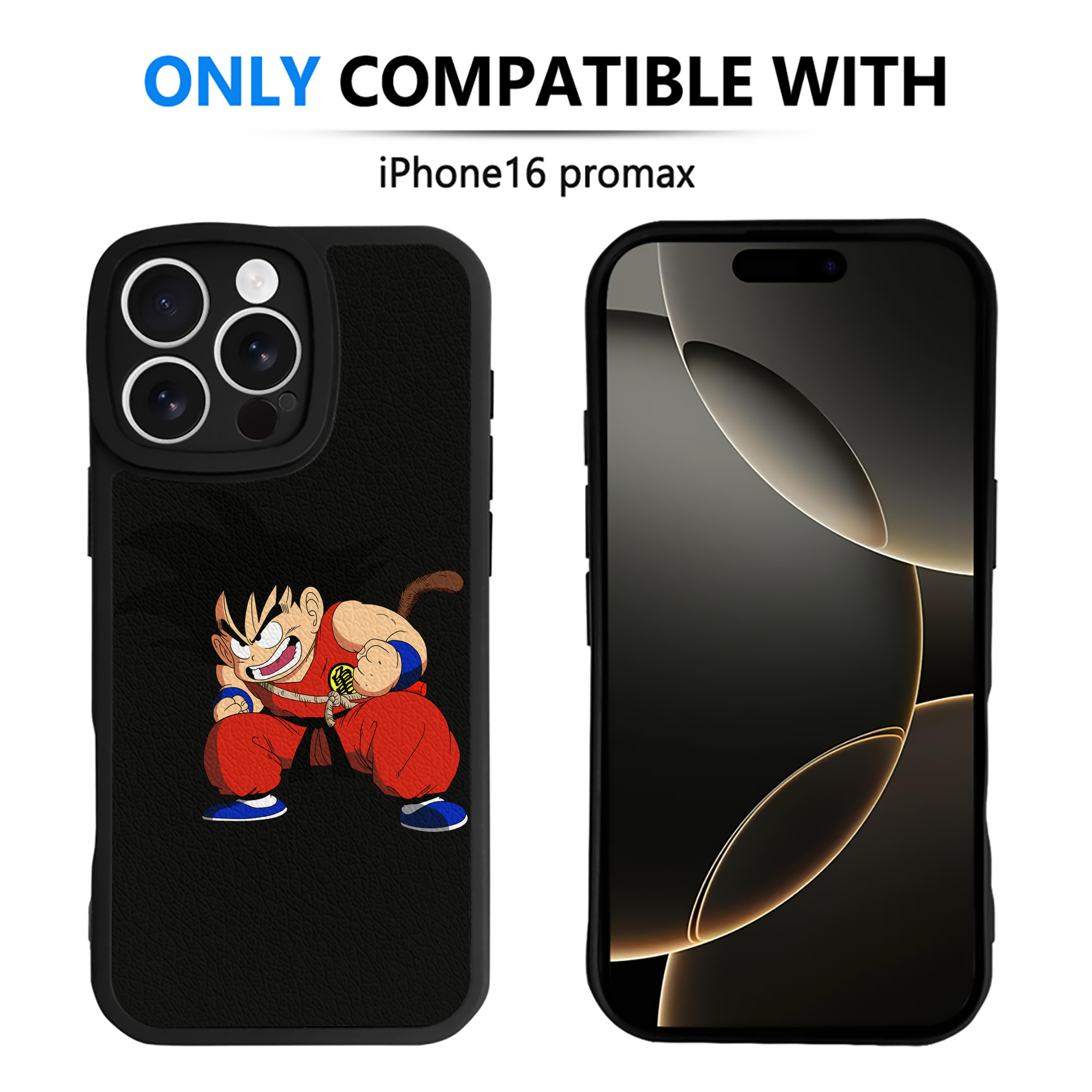 （画像用） ドラゴンボール 孫悟空（そん ごくう）Son Goku カカロット DRAGON BALL Kakarotto 【iPhone 16シリーズ対応】シリコンスマホケース（レザー調） 材質：シリコン
